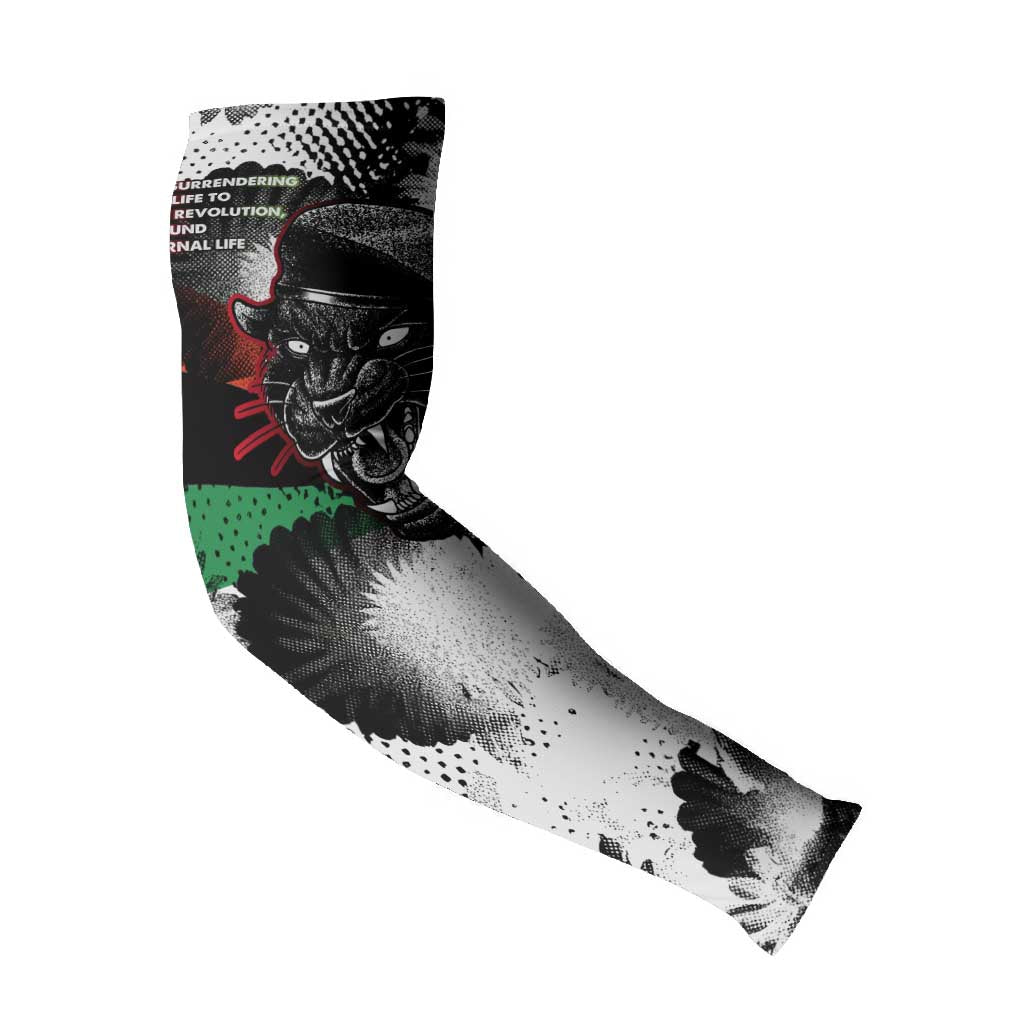 Huey P. Newton Arm Sleeves Revolutionary Portrait - Panther Graphic Surrender to the Revolution Quote - Wonder Print Shop
