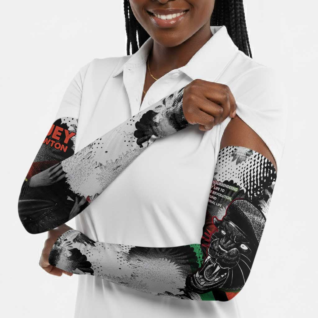 Huey P. Newton Arm Sleeves Revolutionary Portrait - Panther Graphic Surrender to the Revolution Quote - Wonder Print Shop