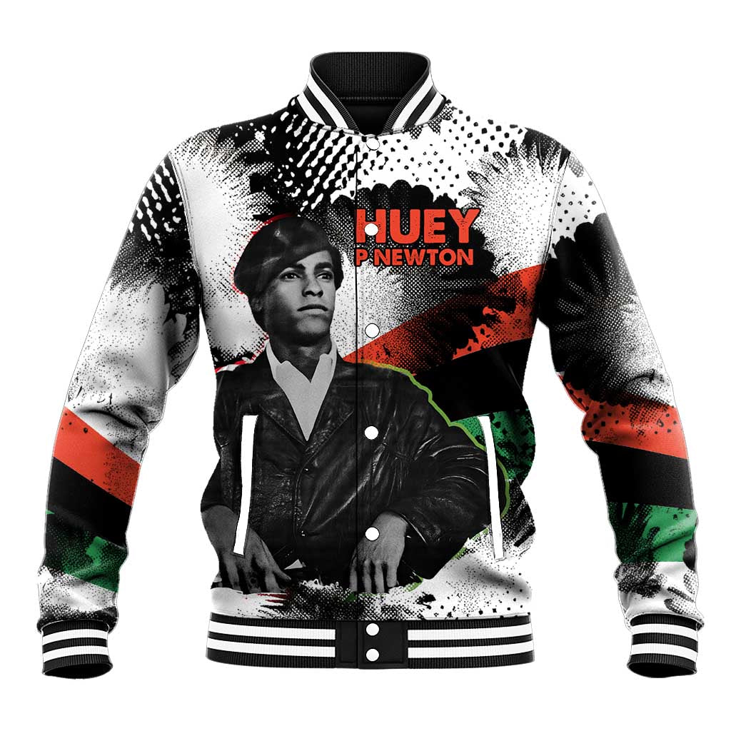 Huey P. Newton Baseball Jacket Revolutionary Portrait - Panther Graphic Surrender to the Revolution Quote - Wonder Print Shop