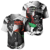Huey P. Newton Baseball Jersey Revolutionary Portrait - Panther Graphic Surrender to the Revolution Quote TS04