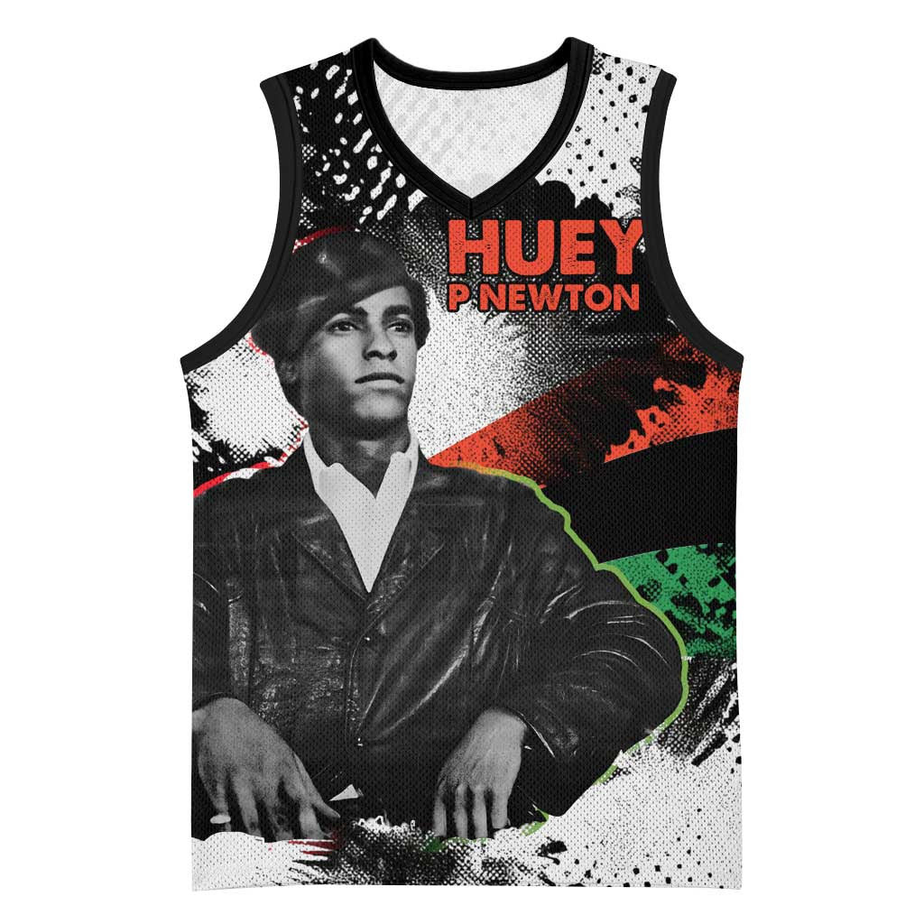 Huey P. Newton Basketball Jersey Revolutionary Portrait - Panther Graphic Surrender to the Revolution Quote - Wonder Print Shop