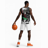 Huey P. Newton Basketball Jersey Revolutionary Portrait - Panther Graphic Surrender to the Revolution Quote - Wonder Print Shop
