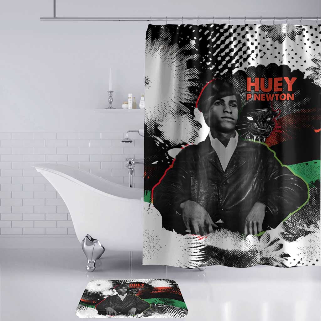 Huey P. Newton Bathroom Set Revolutionary Portrait - Panther Graphic Surrender to the Revolution Quote - Wonder Print Shop