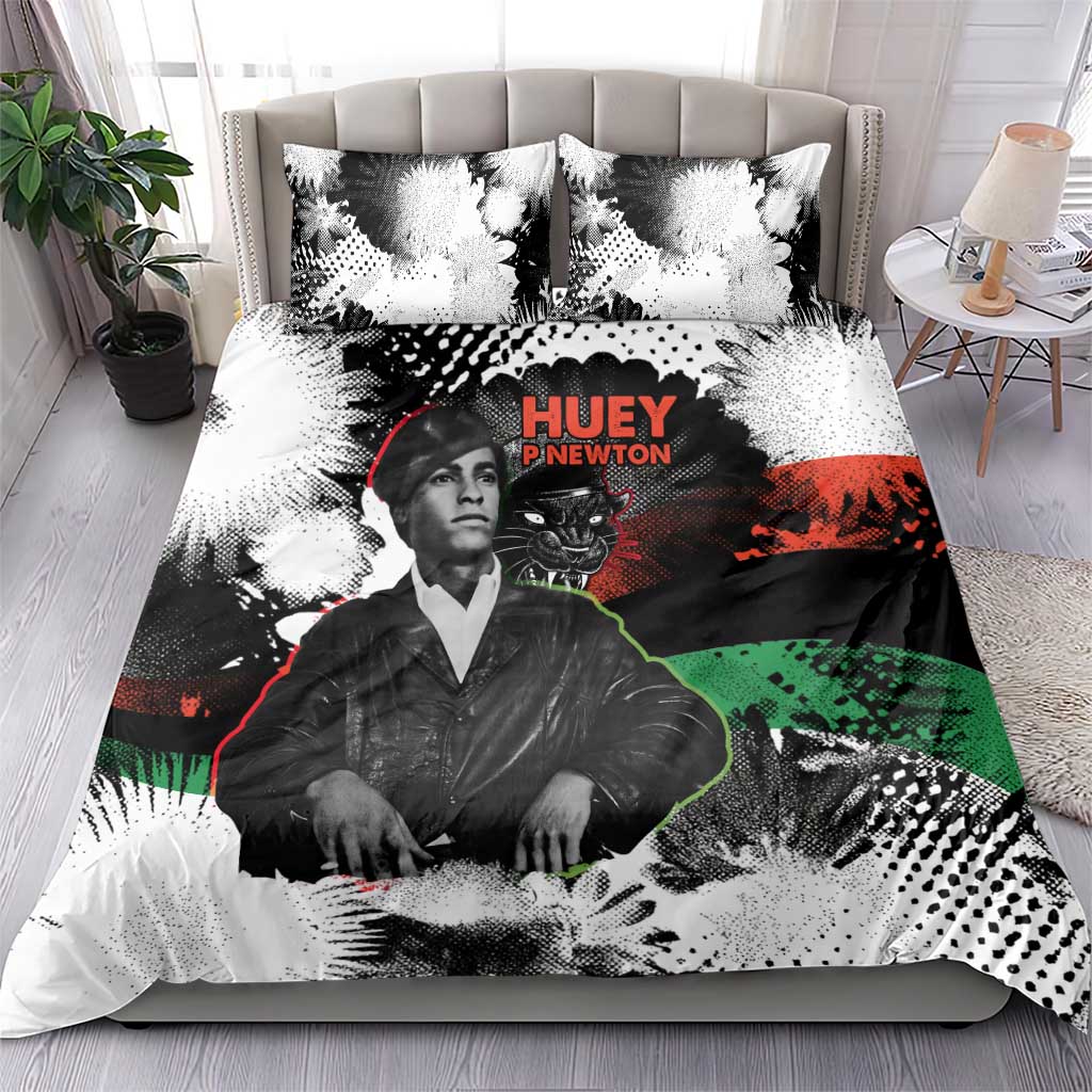 Huey P. Newton Bedding Set Revolutionary Portrait - Panther Graphic Surrender to the Revolution Quote - Wonder Print Shop