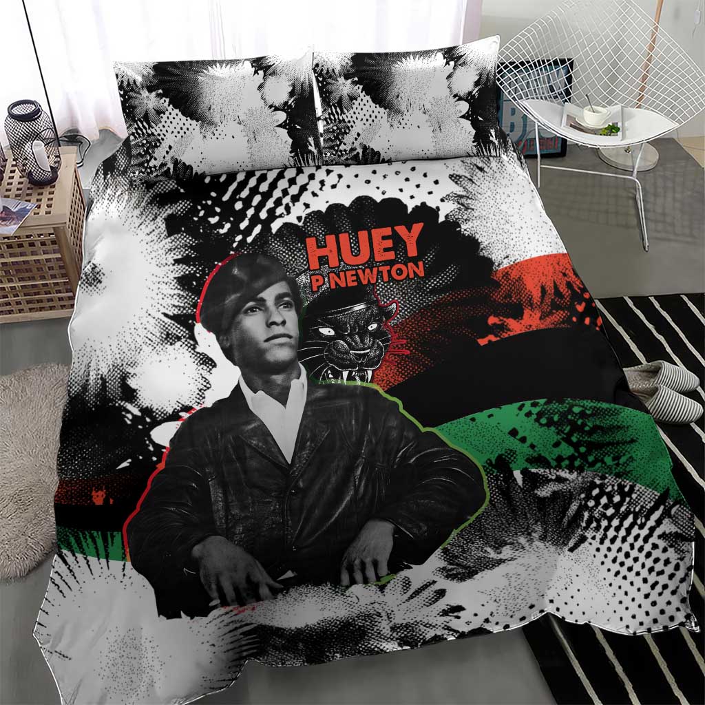 Huey P. Newton Bedding Set Revolutionary Portrait - Panther Graphic Surrender to the Revolution Quote - Wonder Print Shop