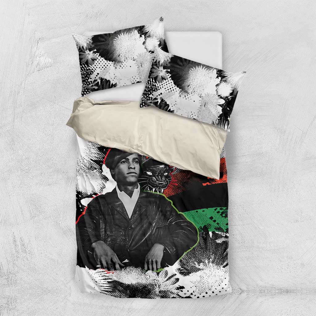 Huey P. Newton Bedding Set Revolutionary Portrait - Panther Graphic Surrender to the Revolution Quote - Wonder Print Shop