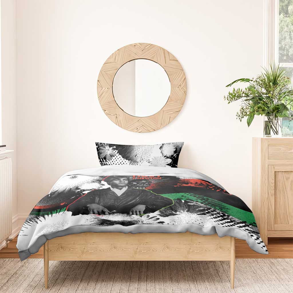 Huey P. Newton Bedding Set Revolutionary Portrait - Panther Graphic Surrender to the Revolution Quote - Wonder Print Shop