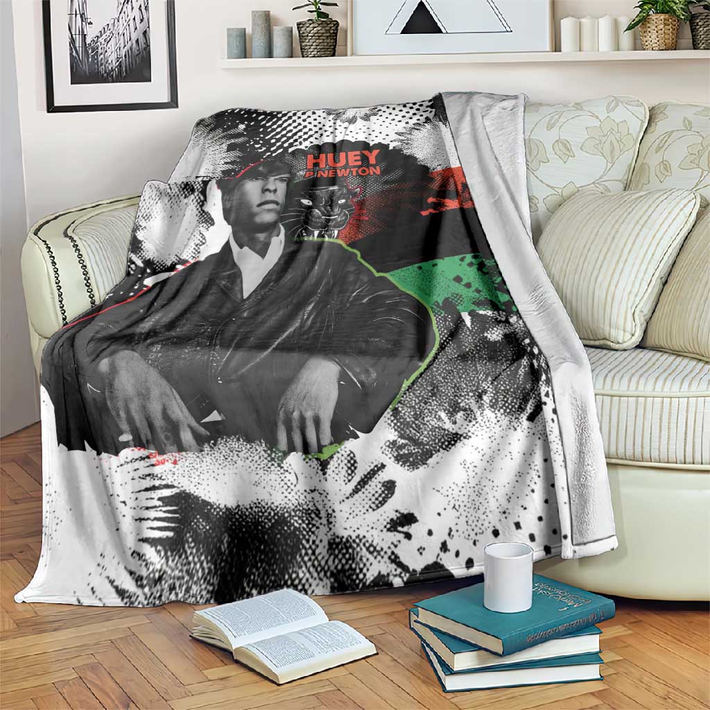 Huey P. Newton Blanket Revolutionary Portrait - Panther Graphic Surrender to the Revolution Quote - Wonder Print Shop