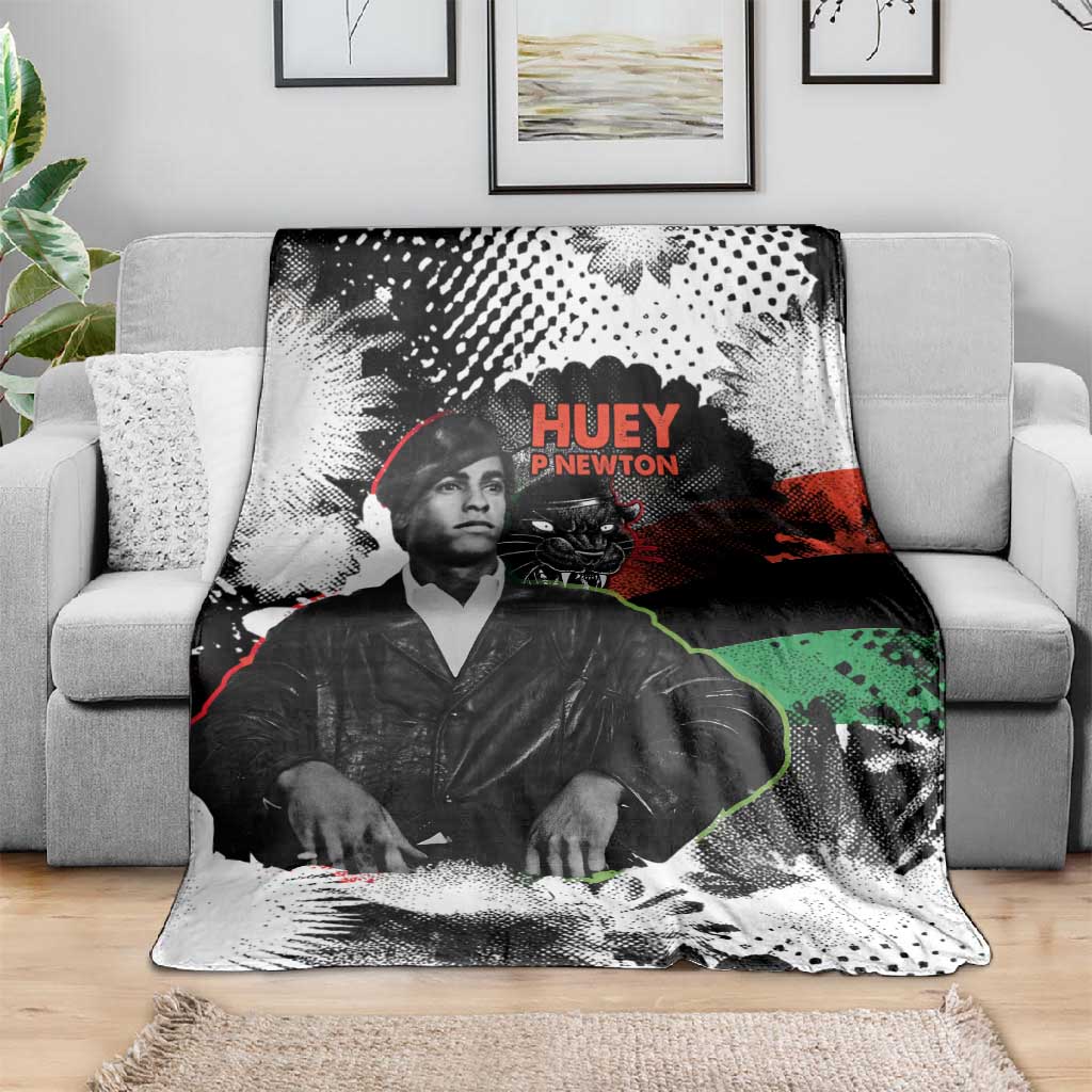 Huey P. Newton Blanket Revolutionary Portrait - Panther Graphic Surrender to the Revolution Quote - Wonder Print Shop