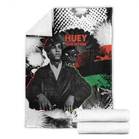 Huey P. Newton Blanket Revolutionary Portrait - Panther Graphic Surrender to the Revolution Quote - Wonder Print Shop