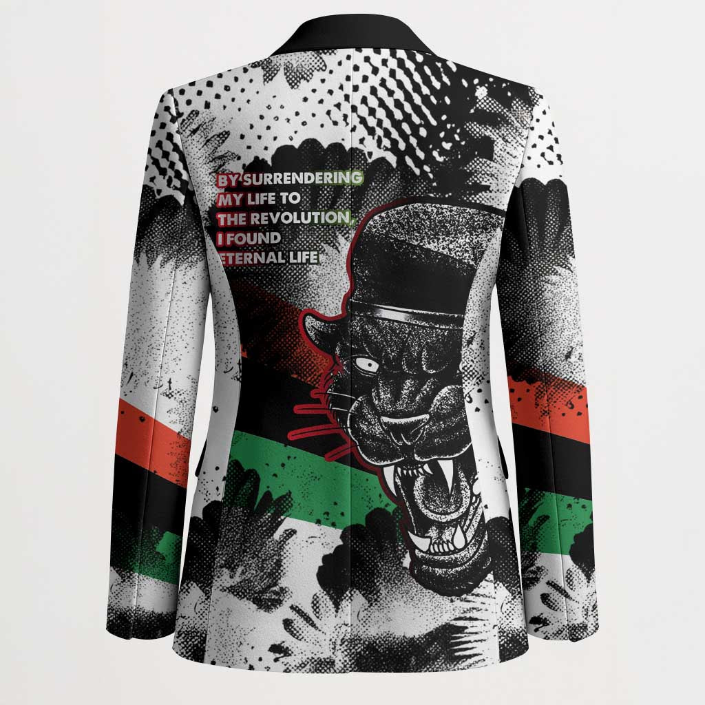 Huey P. Newton Blazer Revolutionary Portrait - Panther Graphic Surrender to the Revolution Quote - Wonder Print Shop
