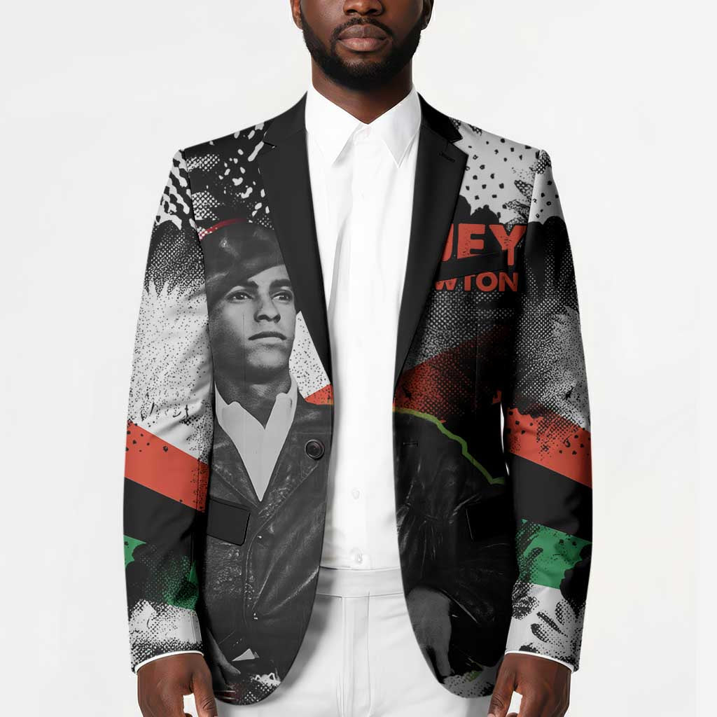 Huey P. Newton Blazer Revolutionary Portrait - Panther Graphic Surrender to the Revolution Quote - Wonder Print Shop