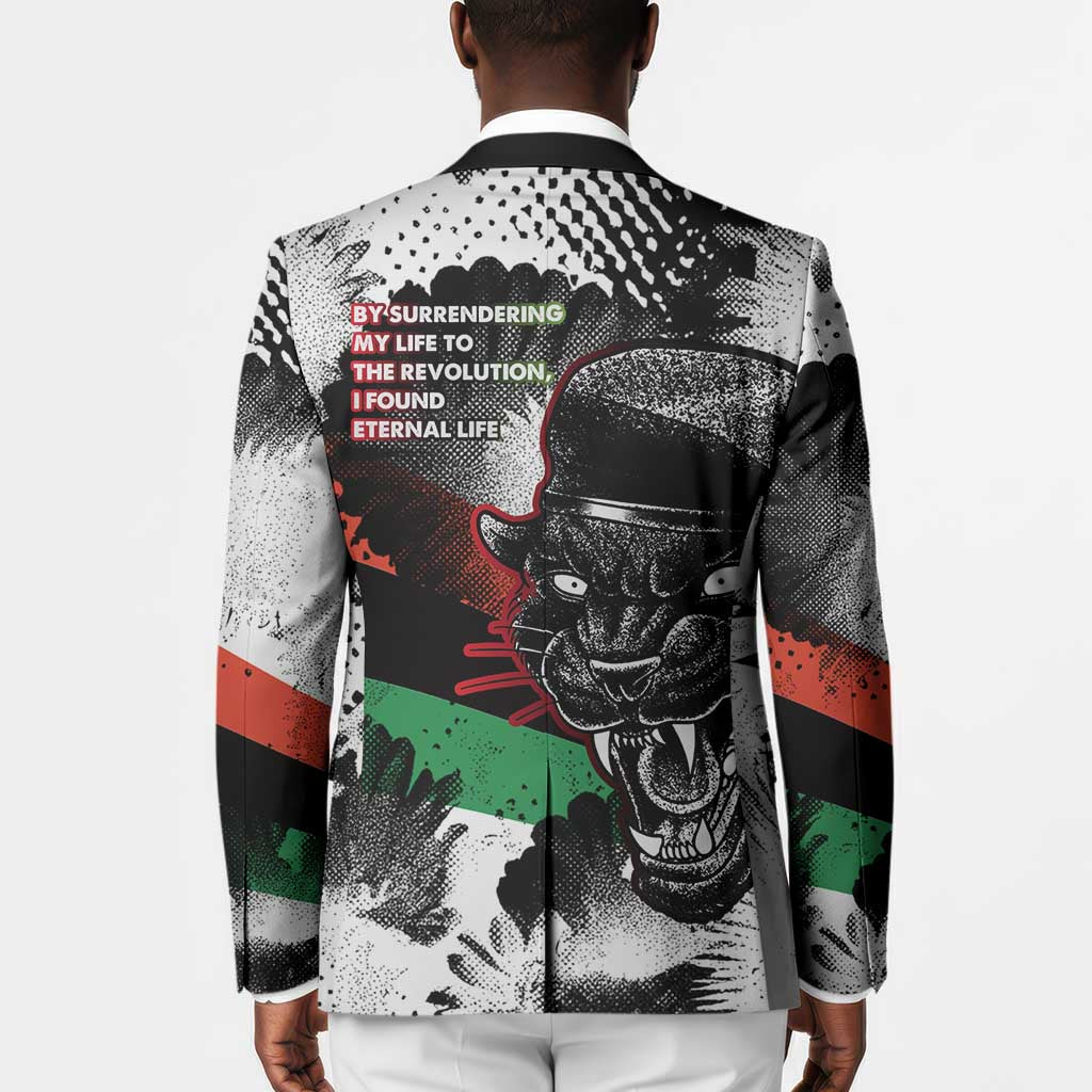 Huey P. Newton Blazer Revolutionary Portrait - Panther Graphic Surrender to the Revolution Quote - Wonder Print Shop