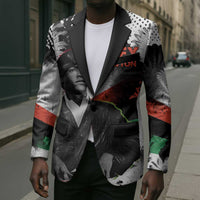Huey P. Newton Blazer Revolutionary Portrait - Panther Graphic Surrender to the Revolution Quote - Wonder Print Shop