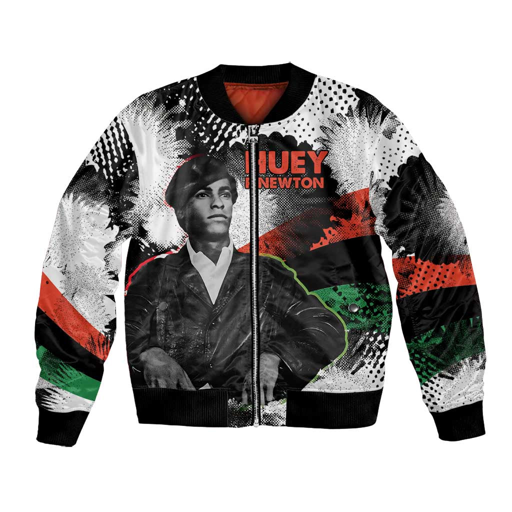 Huey P. Newton Bomber Jacket Revolutionary Portrait - Panther Graphic Surrender to the Revolution Quote - Wonder Print Shop