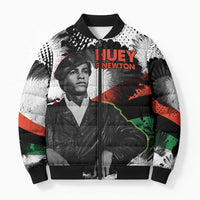 Huey P. Newton Bomber Puffer Jacket Revolutionary Portrait - Panther Graphic Surrender to the Revolution Quote - Wonder Print Shop