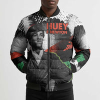 Huey P. Newton Bomber Puffer Jacket Revolutionary Portrait - Panther Graphic Surrender to the Revolution Quote - Wonder Print Shop