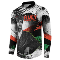Huey P. Newton Button Sweatshirt Revolutionary Portrait - Panther Graphic Surrender to the Revolution Quote