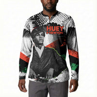 Huey P. Newton Button Sweatshirt Revolutionary Portrait - Panther Graphic Surrender to the Revolution Quote