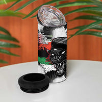 Huey P. Newton 4 in 1 Can Cooler Tumbler Revolutionary Portrait - Panther Graphic Surrender to the Revolution Quote - Wonder Print Shop