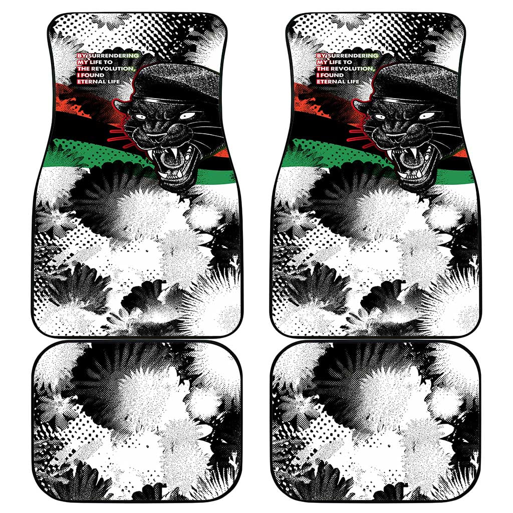 Huey P. Newton Car Mats Revolutionary Portrait - Panther Graphic Surrender to the Revolution Quote - Wonder Print Shop