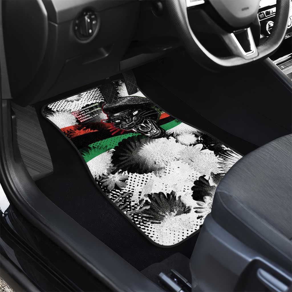 Huey P. Newton Car Mats Revolutionary Portrait - Panther Graphic Surrender to the Revolution Quote - Wonder Print Shop