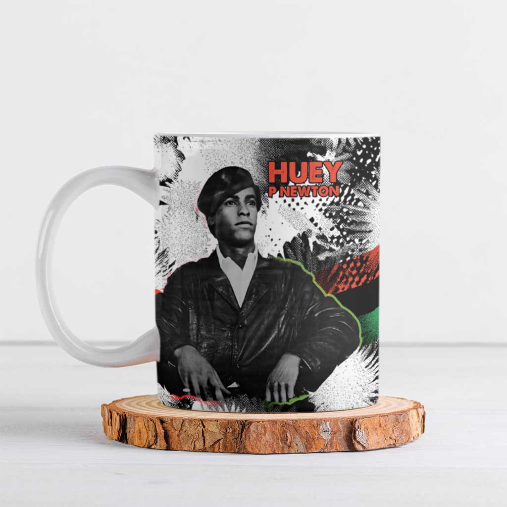 Huey P. Newton Ceramic Mug Revolutionary Portrait - Panther Graphic Surrender to the Revolution Quote - Wonder Print Shop