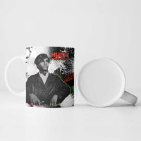 Huey P. Newton Ceramic Mug Revolutionary Portrait - Panther Graphic Surrender to the Revolution Quote - Wonder Print Shop