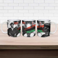 Huey P. Newton Ceramic Mug Revolutionary Portrait - Panther Graphic Surrender to the Revolution Quote - Wonder Print Shop