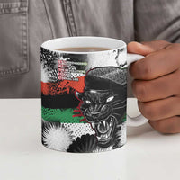 Huey P. Newton Ceramic Mug Revolutionary Portrait - Panther Graphic Surrender to the Revolution Quote - Wonder Print Shop