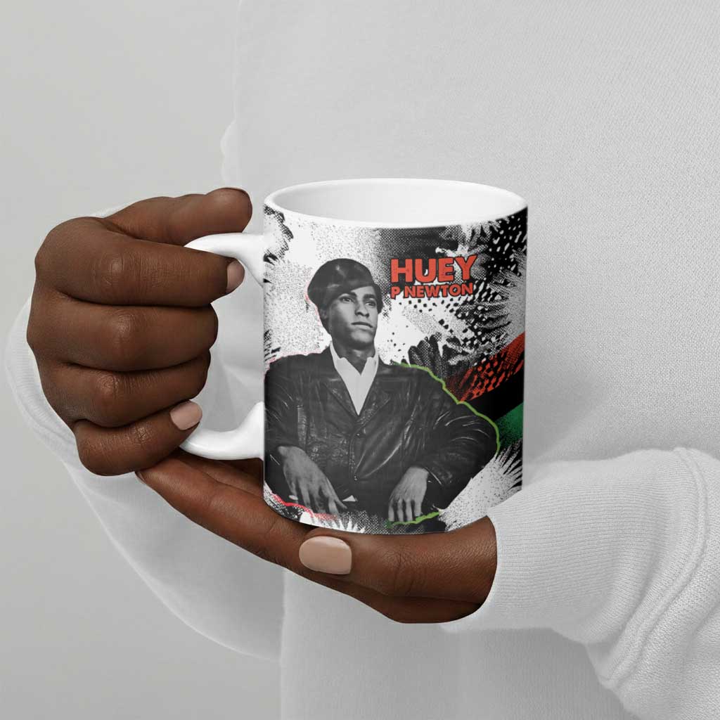 Huey P. Newton Ceramic Mug Revolutionary Portrait - Panther Graphic Surrender to the Revolution Quote - Wonder Print Shop