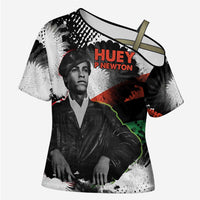 Huey P. Newton Cross Shoulder Shirt Revolutionary Portrait - Panther Graphic Surrender to the Revolution Quote - Wonder Print Shop