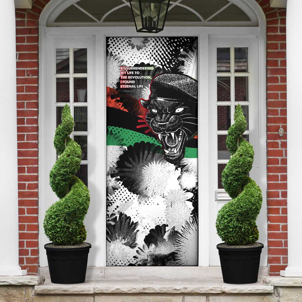 Huey P. Newton Door Cover Revolutionary Portrait - Panther Graphic Surrender to the Revolution Quote - Wonder Print Shop