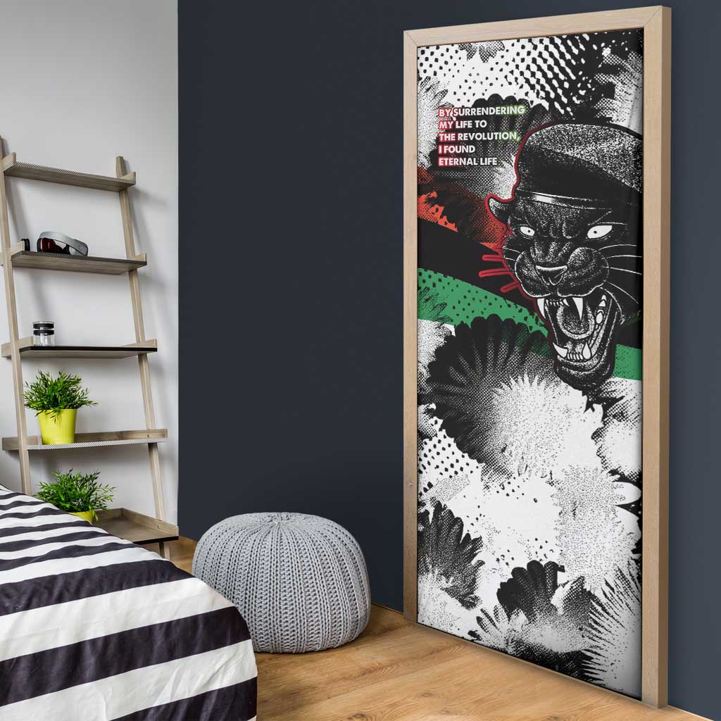 Huey P. Newton Door Cover Revolutionary Portrait - Panther Graphic Surrender to the Revolution Quote - Wonder Print Shop