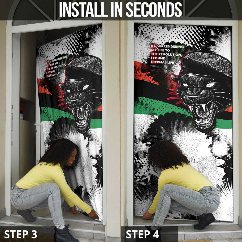Huey P. Newton Door Cover Revolutionary Portrait - Panther Graphic Surrender to the Revolution Quote - Wonder Print Shop