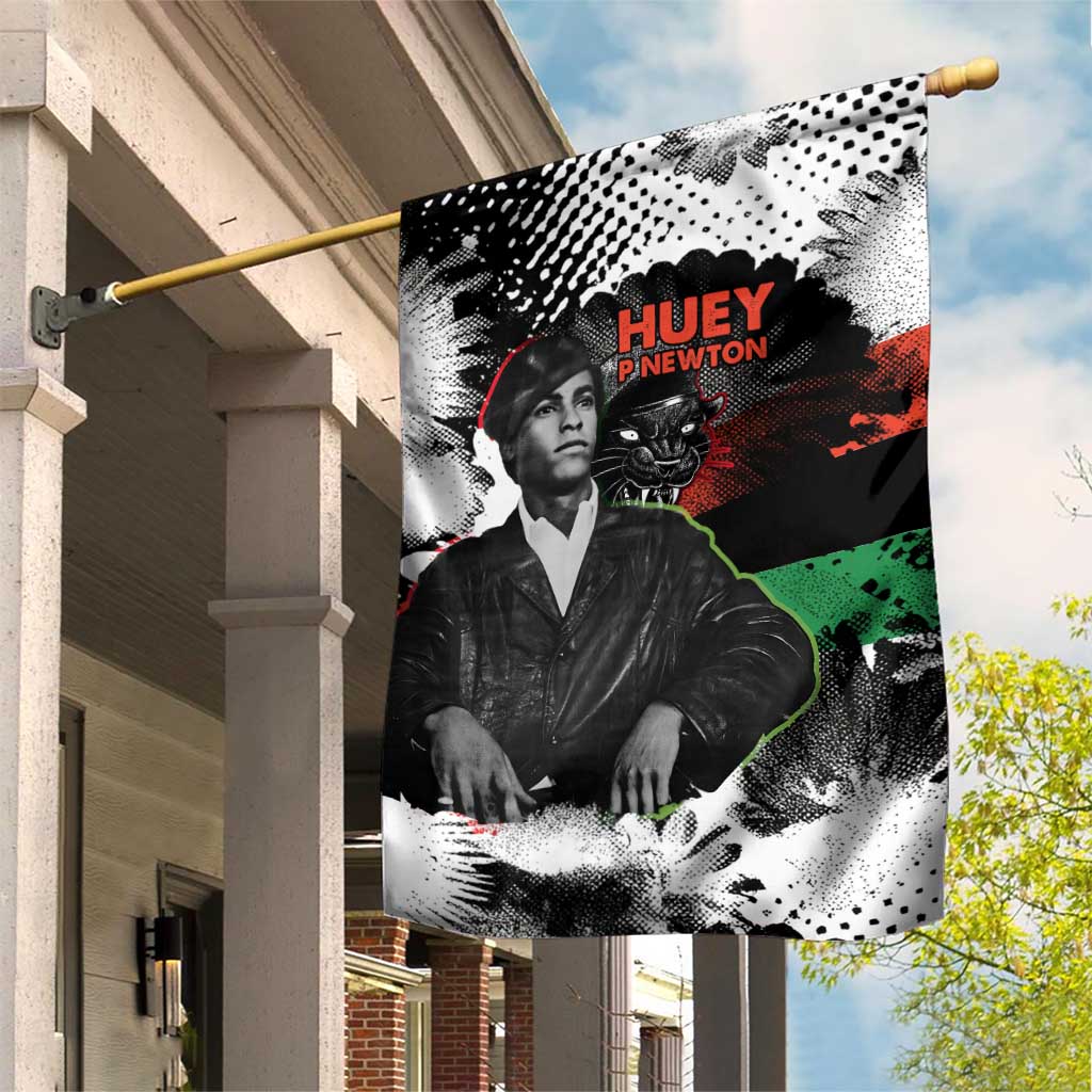 Huey P. Newton Garden Flag Revolutionary Portrait - Panther Graphic Surrender to the Revolution Quote - Wonder Print Shop