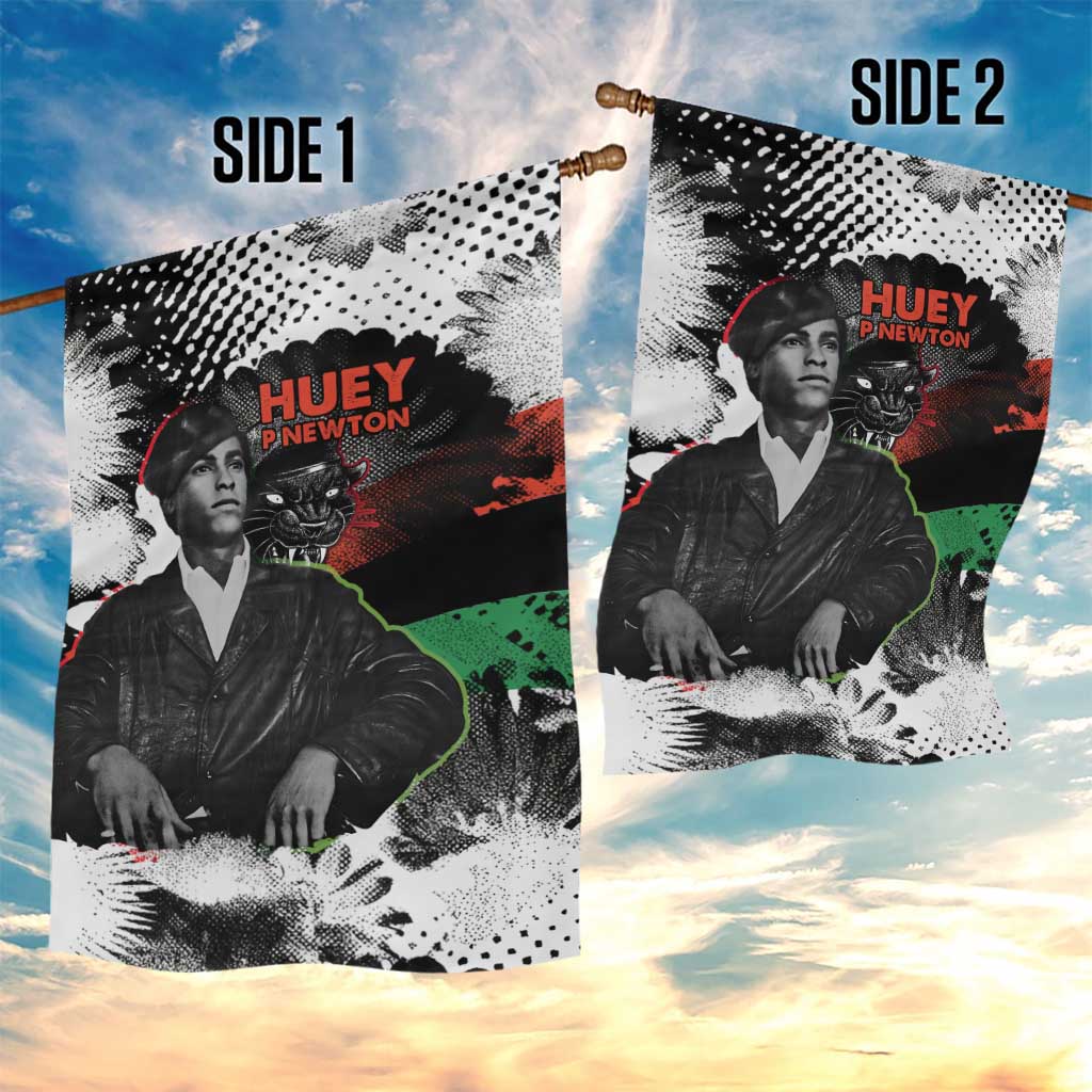 Huey P. Newton Garden Flag Revolutionary Portrait - Panther Graphic Surrender to the Revolution Quote - Wonder Print Shop