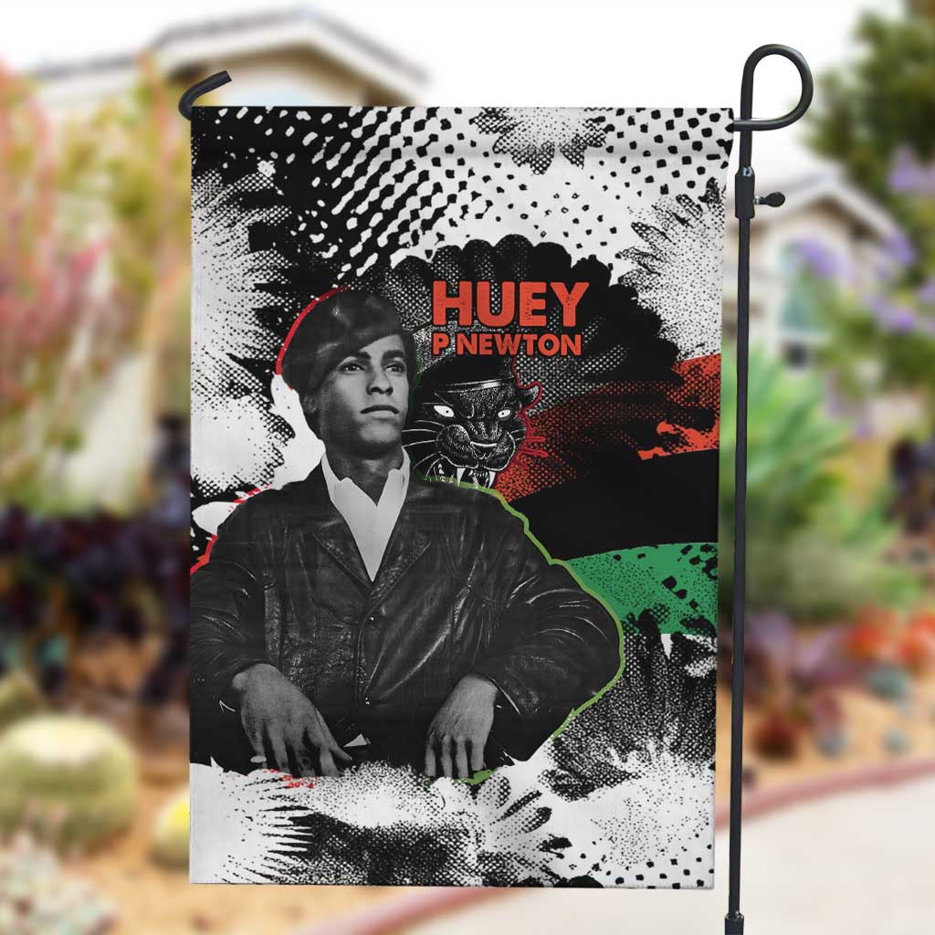 Huey P. Newton Garden Flag Revolutionary Portrait - Panther Graphic Surrender to the Revolution Quote - Wonder Print Shop