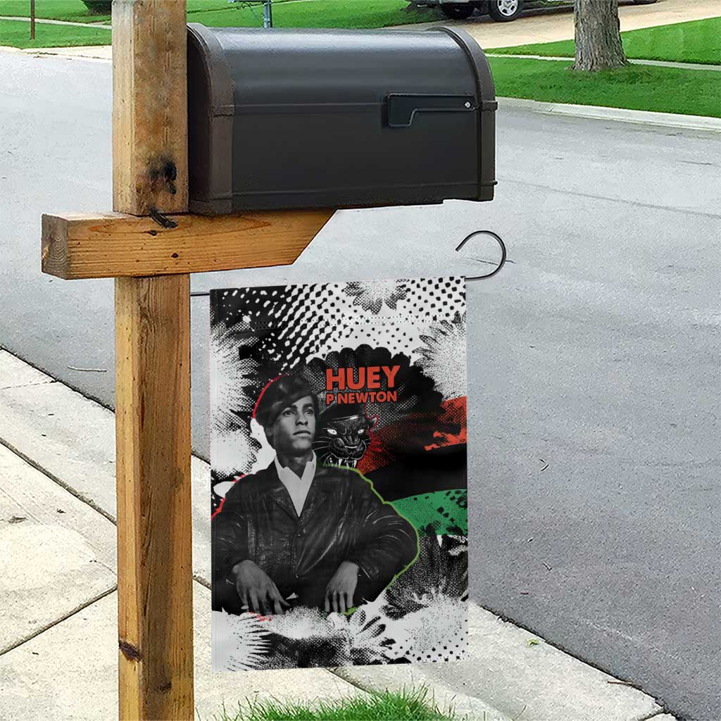 Huey P. Newton Garden Flag Revolutionary Portrait - Panther Graphic Surrender to the Revolution Quote - Wonder Print Shop