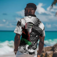 Huey P. Newton Hawaiian Shirt Revolutionary Portrait - Panther Graphic Surrender to the Revolution Quote TS04
