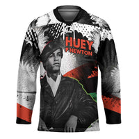 Huey P. Newton Hockey Jersey Revolutionary Portrait - Panther Graphic Surrender to the Revolution Quote - Wonder Print Shop