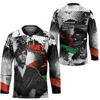 Huey P. Newton Hockey Jersey Revolutionary Portrait - Panther Graphic Surrender to the Revolution Quote - Wonder Print Shop