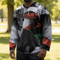 Huey P. Newton Hockey Jersey Revolutionary Portrait - Panther Graphic Surrender to the Revolution Quote - Wonder Print Shop