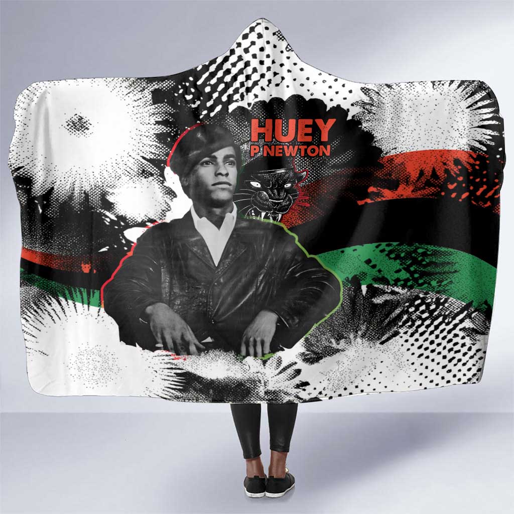 Huey P. Newton Hooded Blanket Revolutionary Portrait - Panther Graphic Surrender to the Revolution Quote - Wonder Print Shop