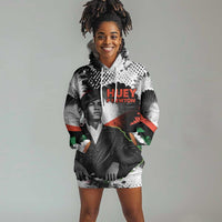 Huey P. Newton Hoodie Dress Revolutionary Portrait - Panther Graphic Surrender to the Revolution Quote - Wonder Print Shop