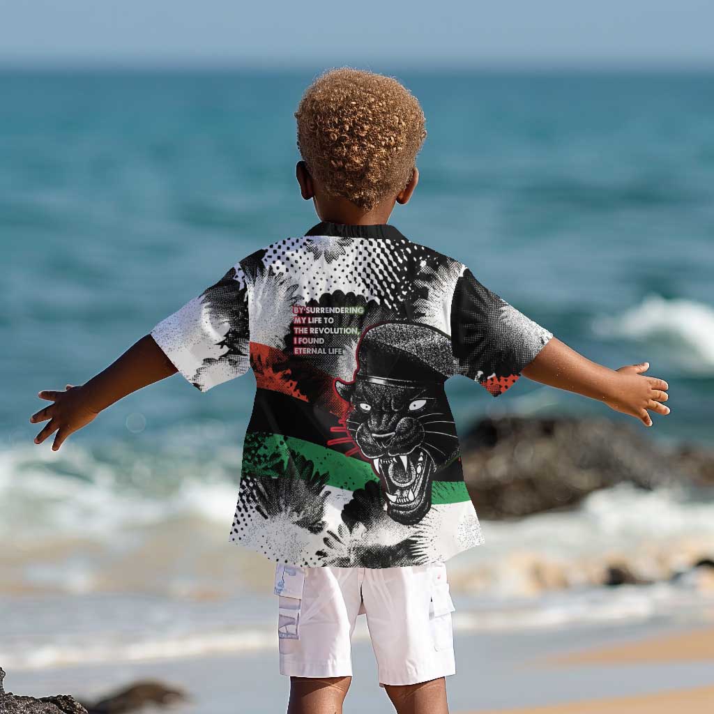 Huey P. Newton Kid Hawaiian Shirt Revolutionary Portrait - Panther Graphic Surrender to the Revolution Quote TS04