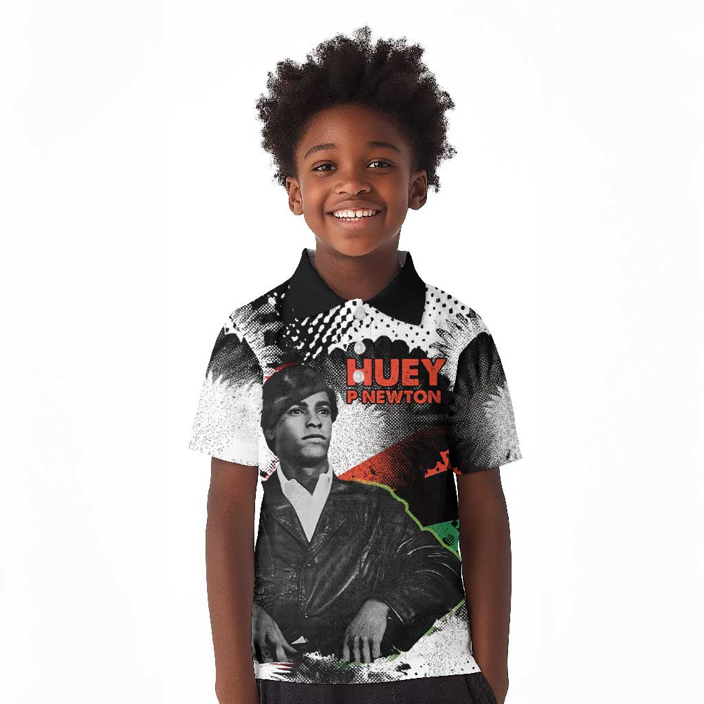 Huey P. Newton Kid Polo Shirt Revolutionary Portrait - Panther Graphic Surrender to the Revolution Quote TS04