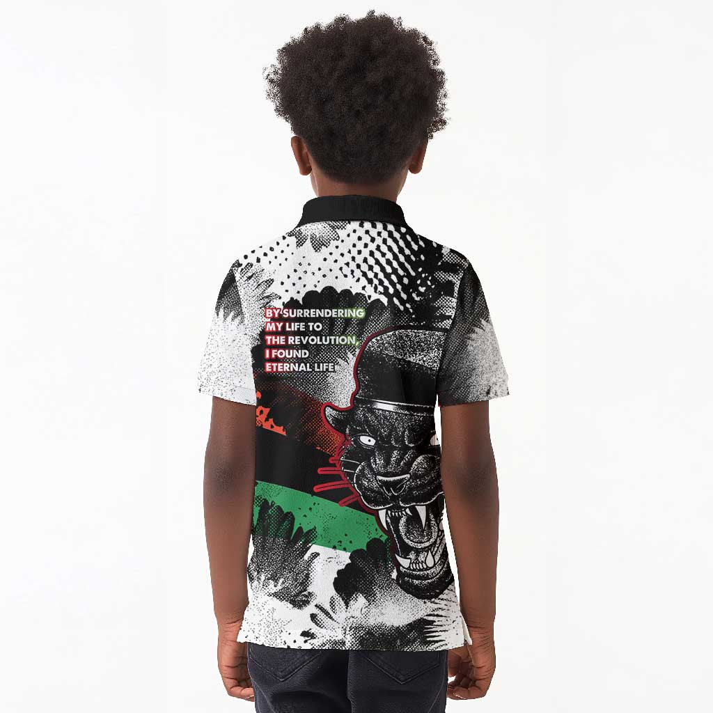 Huey P. Newton Kid Polo Shirt Revolutionary Portrait - Panther Graphic Surrender to the Revolution Quote TS04