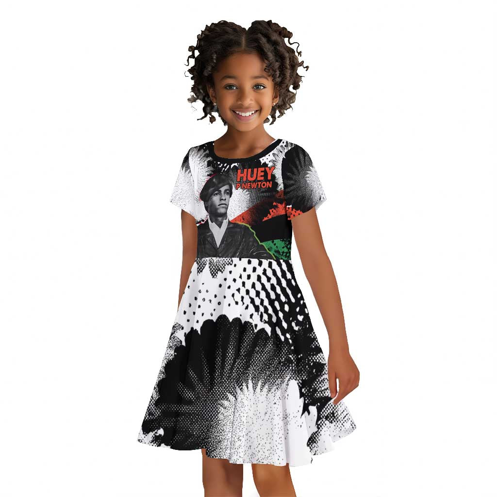 Huey P. Newton Kid Short Sleeve Dress Revolutionary Portrait - Panther Graphic Surrender to the Revolution Quote TS04