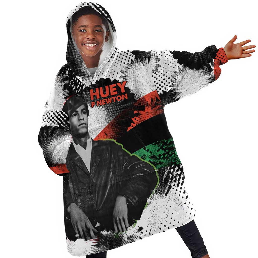 Huey P. Newton Kid Wearable Blanket Hoodie Revolutionary Portrait - Panther Graphic Surrender to the Revolution Quote - Wonder Print Shop